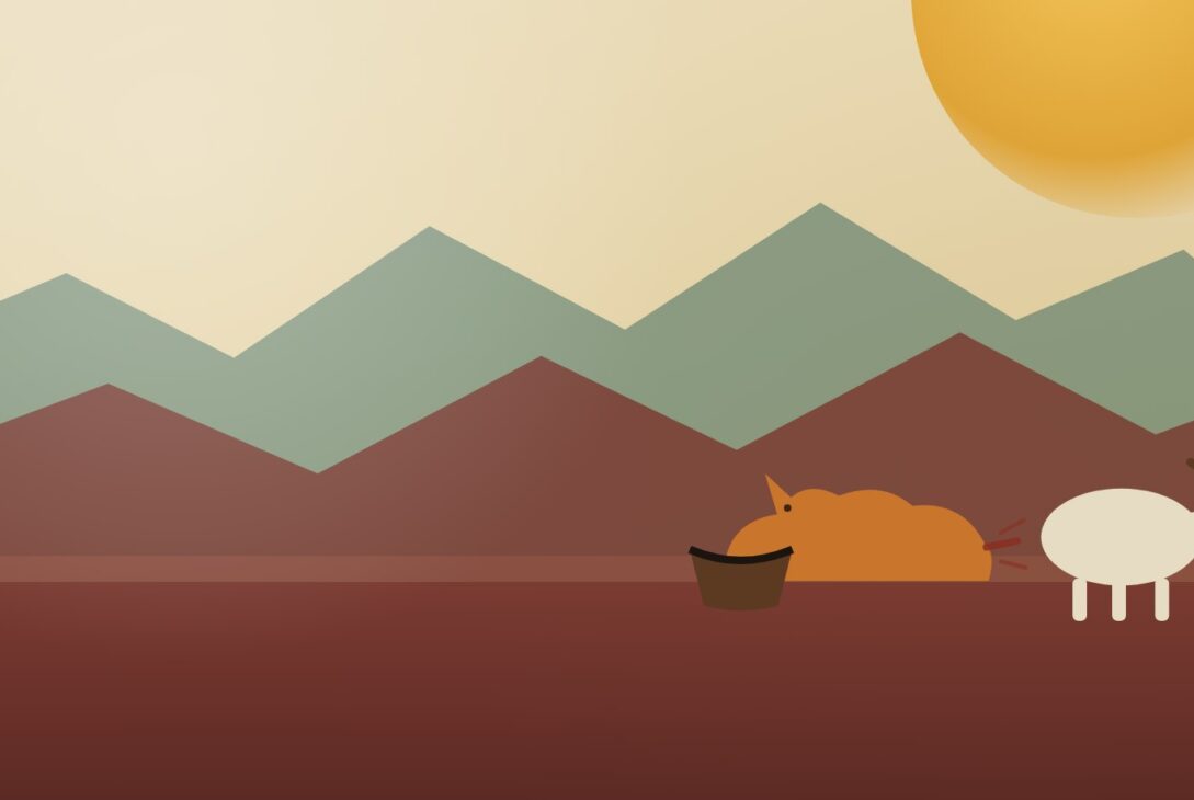 The Tailless Fox - a Khorasan folk tale: a tailless fox, a goat and a pitch-smeared bowl